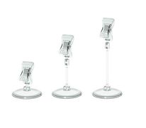 Ценникодержатель с малой прищепкой CLIP SMALL-VL на подставке Ø 50 мм, предназначен для крепления ценников, рекламных вставок и акционных табличек толщиной до 10 мм